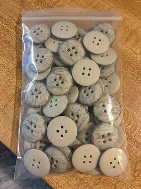 1" Gray and Black 4-hole Craft Buttons 50 pieces #16